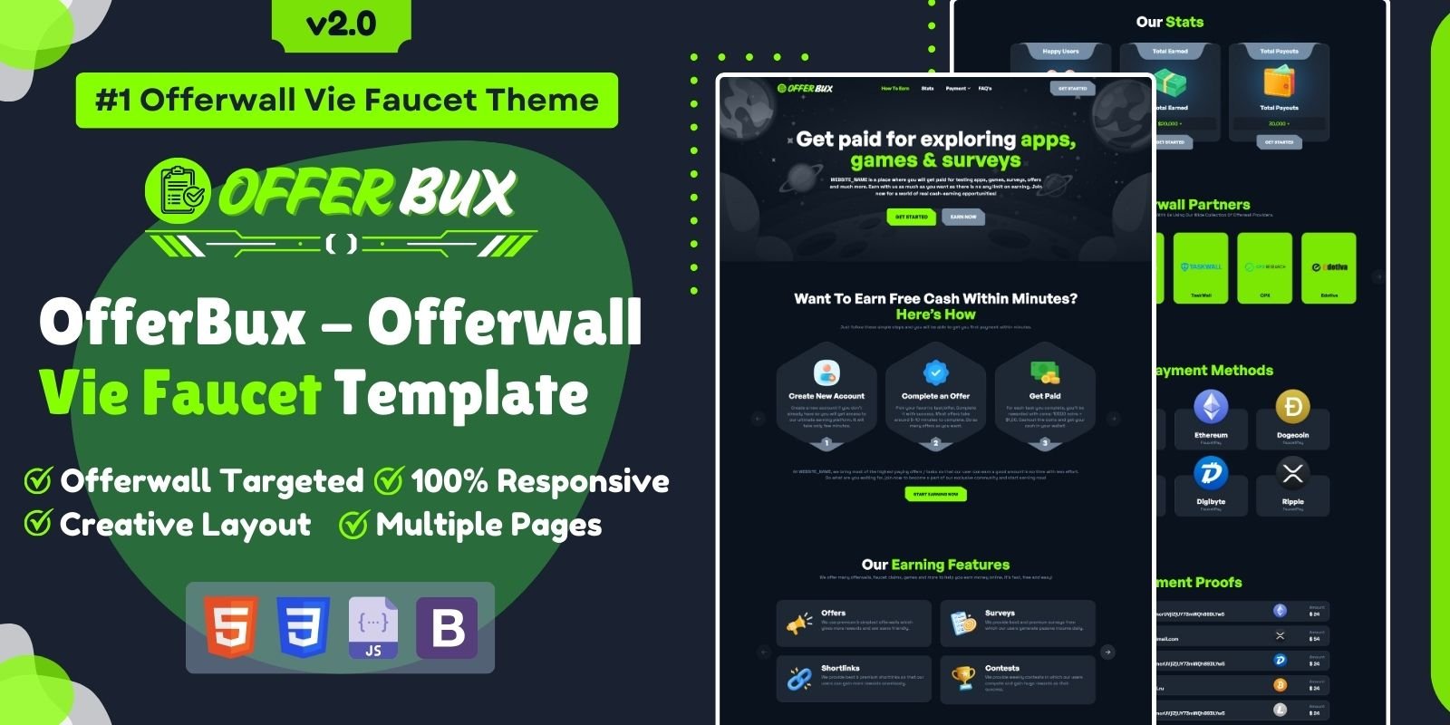 Offerbux - Offerwall Vie Faucet Template