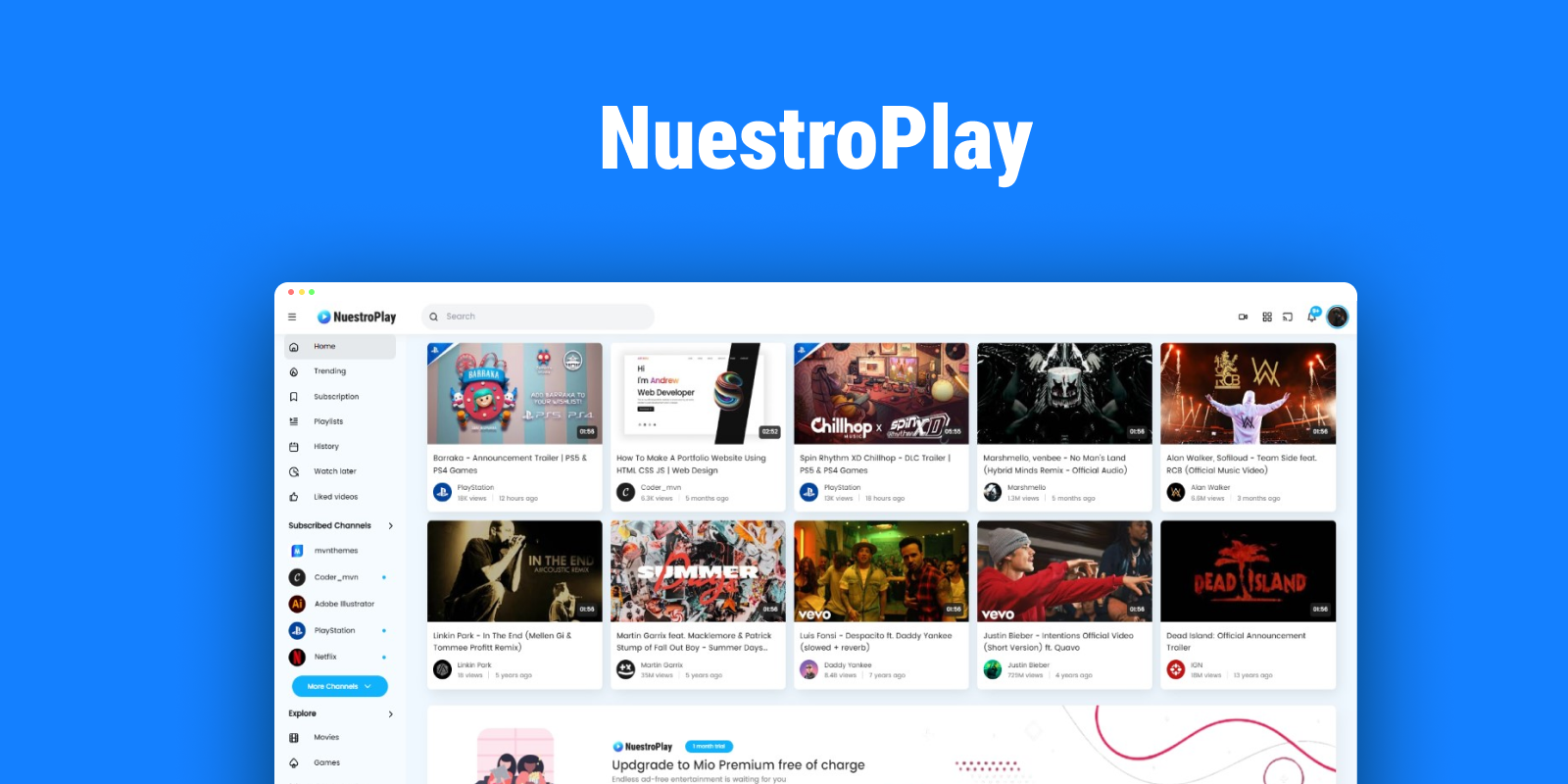 NuestroPlay  Video Streaming HTML5 Template